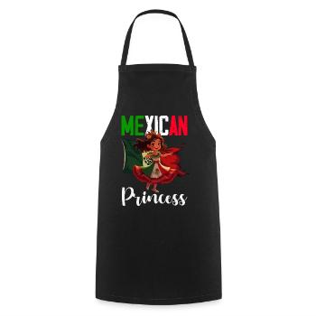Fierté du Mexique & Maison Drapeau du Mexique - Tablier de cuisine - noir - Devant - AI Model Male 185 dark (185cm)