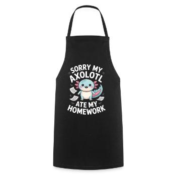 Axolotl Ate My Homework - Cooking Apron - black - Front - AI Model Male 185 dark (185cm)