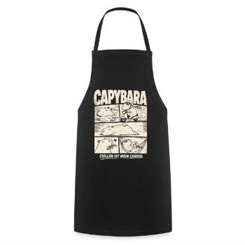 Capybara Chill Comic Entspannung Humor - Kochschürze - Schwarz - Vorne - AI Model Male 185 dark (185cm)