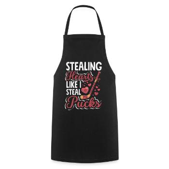 Retro Heart Valentine's Day Design Love - Cooking Apron - black - Front - AI Model Male 185 dark (185cm)