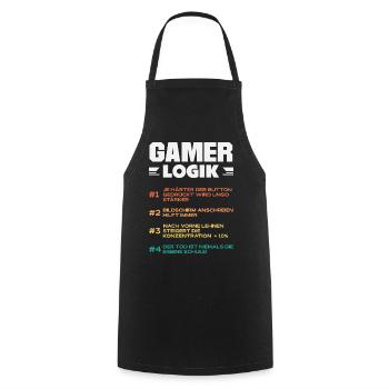 Gamer Logik Lustige Regeln Für Zocker Videospiele - Kochschürze - Schwarz - Vorne - AI Model Male 185 dark (185cm)