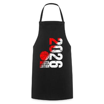 Basketball Master Shirt 2026, red white - Cooking Apron - black - Front - AI Model Male 185 dark (185cm)
