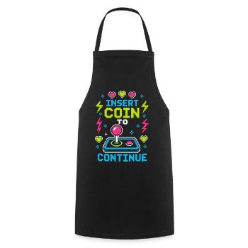 Insert Coin To Continue Retro Gaming - Cooking Apron - black - Front - AI Model Male 185 dark (185cm)