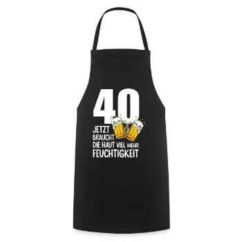 40 Geburtstag Bier Männer Lustiger Spruch - Kochschürze - Schwarz - Vorne - AI Model Male 185 dark (185cm)