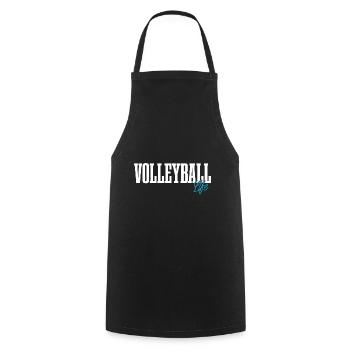 Volleyball - Cooking Apron - black - Front - AI Model Male 185 dark (185cm)