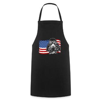 Zwergpudel Amerika Fahne Hunde Wilsigns - Kochschürze - Schwarz - Vorne - AI Model Male 185 dark (185cm)