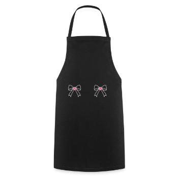 Sensibilisation cancer du sein - Tablier de cuisine - noir - Devant - AI Model Male 185 dark (185cm)