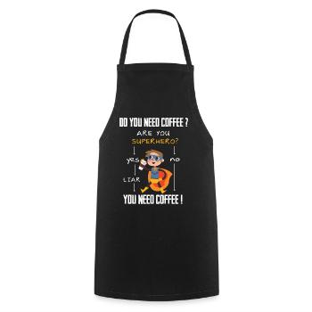 Kaffee Superheld Frage Süchtig Lügner Koffein - Kochschürze - Schwarz - Vorne - AI Model Male 185 dark (185cm)