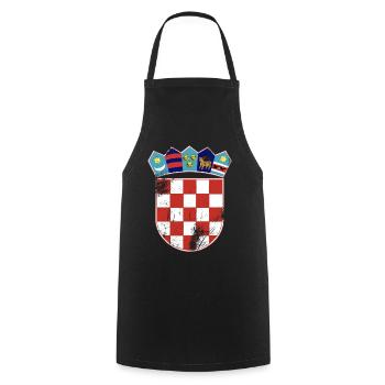 Croatia Serbian - Cooking Apron - black - Front - AI Model Male 185 dark (185cm)