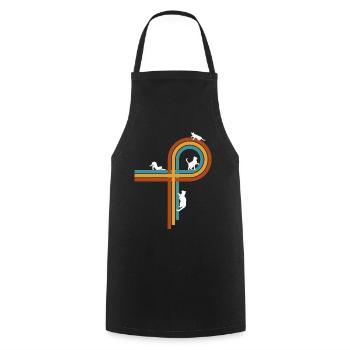 Retro vintage geometry - Cooking Apron - black - Front - AI Model Male 185 dark (185cm)