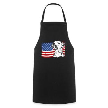 Dalmatiens Amérique Flag Dogs Wilsigns - Tablier de cuisine - noir - Devant - AI Model Male 185 dark (185cm)