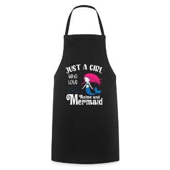 just A Girl Who Love Mermaid - Cooking Apron - black - Front - AI Model Male 185 dark (185cm)