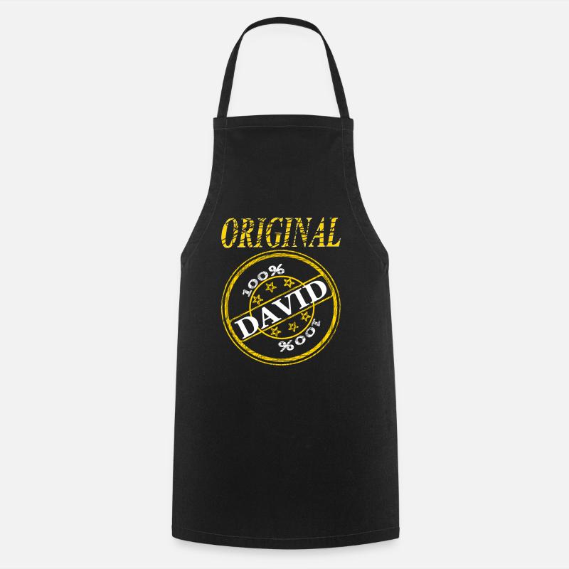 Je m’appelle David Original David Prénom David cadeau - Tablier de cuisine - noir