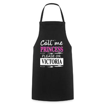 I'm Victoria, my name is Victoria Gift Idea - Cooking Apron - black - Front - AI Model Male 185 dark (185cm)
