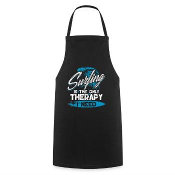 Surfing Is The Only Therapy - Cooking Apron - black - Front - AI Model Male 185 dark (185cm)