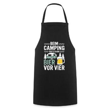Beim Camping Bier Vor Vier Urlaub Wald Natur - Kochschürze - Schwarz - Vorne - AI Model Male 185 dark (185cm)