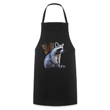Waschbär - Kochschürze - Schwarz - Vorne - AI Model Male 185 dark (185cm)