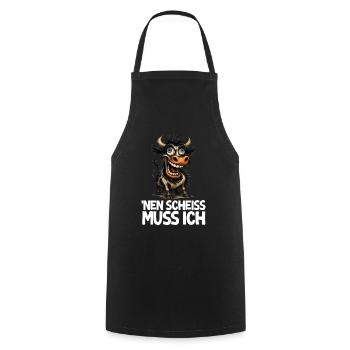 lustige Kuh Cartoon Humor Spruch - Kochschürze - Schwarz - Vorne - AI Model Male 185 dark (185cm)