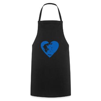 Grèce Coeur Grec - Tablier de cuisine - noir - Devant - AI Model Male 185 dark (185cm)