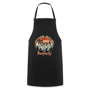 March 1972 anniversary 1972 legends March - Cooking Apron - black - Front - AI Model Male 185 dark (185cm)