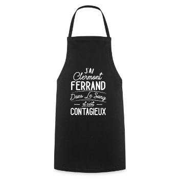 Clermont-Ferrand Dans Le Sang Cadeau Clermontois - Tablier de cuisine - noir - Devant - AI Model Male 185 dark (185cm)