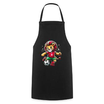 Morocco Moroccan Lion Football Supporter Jersey - Cooking Apron - black - Front - AI Model Male 185 dark (185cm)