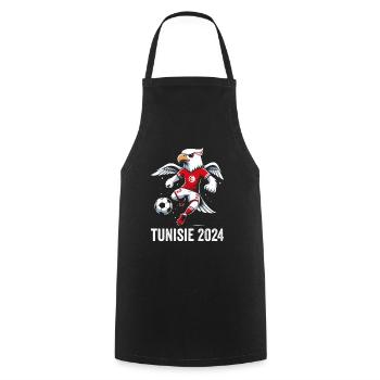 Tunesien 2024 Tunesischer Adler Fußball Fantrikot - Kochschürze - Schwarz - Vorne - AI Model Male 185 dark (185cm)