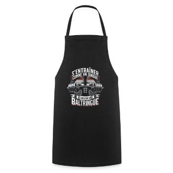 Musculation Baltringue Workout Motivation Fitness - Tablier de cuisine - noir - Devant - AI Model Male 185 dark (185cm)