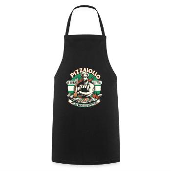 Pizzaiolo The Only The Real Gift Pizzeria Humor - Cooking Apron - black - Front - AI Model Male 185 dark (185cm)