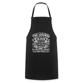 March 2023 Birthday 2023 March Best New Year - Cooking Apron - black - Front - AI Model Male 185 dark (185cm)