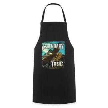 Legendär seit 1990 - Kochschürze - Schwarz - Vorne - AI Model Male 185 dark (185cm)