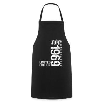 June 1969 June Anniversary June 1969 - Cooking Apron - black - Front - AI Model Male 185 dark (185cm)