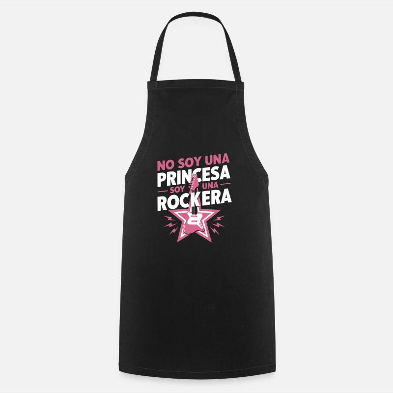 Je ne suis pas une princesse, je suis une rockeuse - Tablier de cuisine - noir