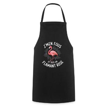 J'm'en Fous Je Suis Un Flamant Rose Humour - Tablier de cuisine - noir - Devant - AI Model Male 185 dark (185cm)