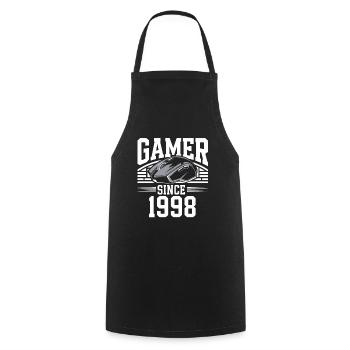 Gamer Since 1998 Geek Birthday Gift - Cooking Apron - black - Front - AI Model Male 185 dark (185cm)