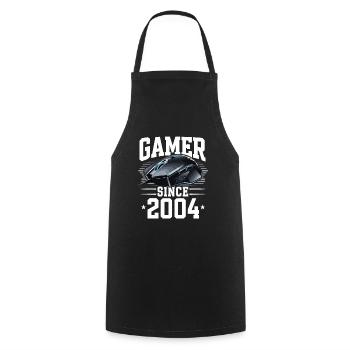 Gamer Since 2004 Geek Birthday Gift - Cooking Apron - black - Front - AI Model Male 185 dark (185cm)