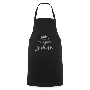 Pas Le Temps Je Chasse Humour Chasseur - Tablier de cuisine - noir - Devant - AI Model Male 185 dark (185cm)