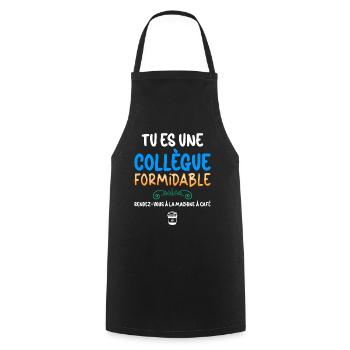 Collègue Femme Formidable Pause Café - Tablier de cuisine - noir - Devant - AI Model Male 185 dark (185cm)