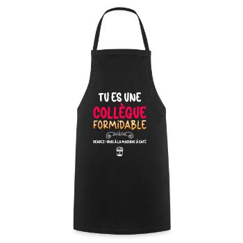 Collègue Femme Cadeau Une Petite Pause - Tablier de cuisine - noir - Devant - AI Model Male 185 dark (185cm)