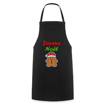 Joyeux noel pain d'épice - Tablier de cuisine - noir - Devant - AI Model Male 185 dark (185cm)