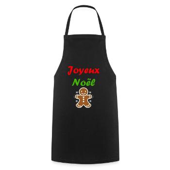 Joyeux noel pain d'épice - Tablier de cuisine - noir - Devant - AI Model Male 185 dark (185cm)