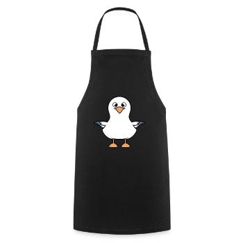 J'aime les mouettes - Tablier de cuisine - noir - Devant - AI Model Male 185 dark (185cm)
