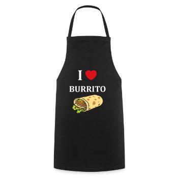 Amour Petit burrito - Tablier de cuisine - noir - Devant - AI Model Male 185 dark (185cm)