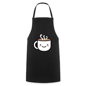 Humor Small Hot Chocolate - Cooking Apron - black - Front - AI Model Male 185 dark (185cm)