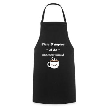 Humour petit chocolat chaud - Tablier de cuisine - noir - Devant - AI Model Male 185 dark (185cm)