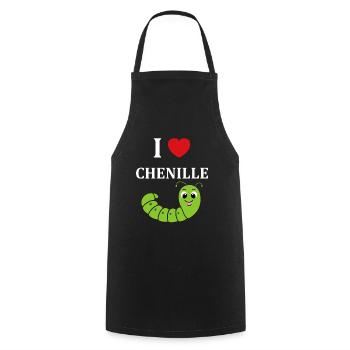 Chenilles insecte Amour petite chenille - Tablier de cuisine - noir - Devant - AI Model Male 185 dark (185cm)