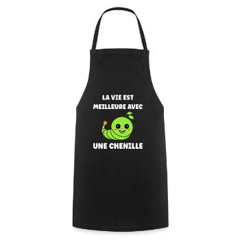 Chenilles insecte Amour petite chenille - Tablier de cuisine - noir - Devant - AI Model Male 185 dark (185cm)