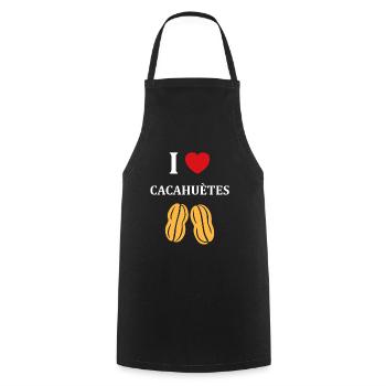 Cacahuètes Humour petite cacahuète - Tablier de cuisine - noir - Devant - AI Model Male 185 dark (185cm)