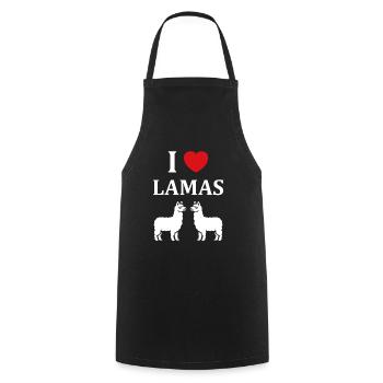 Humour mignon petit lama - Tablier de cuisine - noir - Devant - AI Model Male 185 dark (185cm)