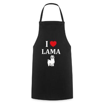 Humour mignon petit lama - Tablier de cuisine - noir - Devant - AI Model Male 185 dark (185cm)